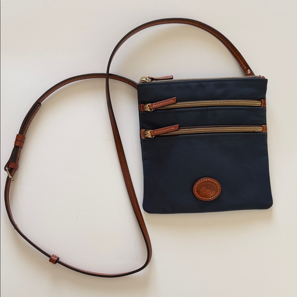 Dooney & Bourke Navy and Brown Crossbody Bag